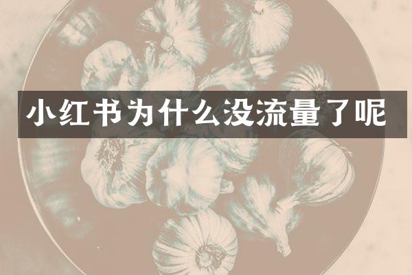 小红书为什么没流量了呢