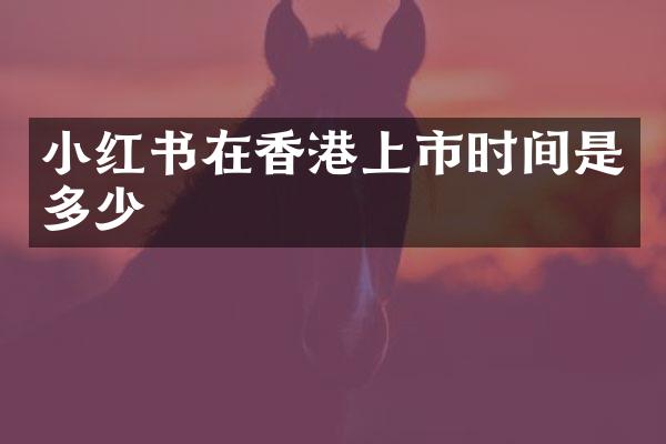 小红书在香港上市时间是多少