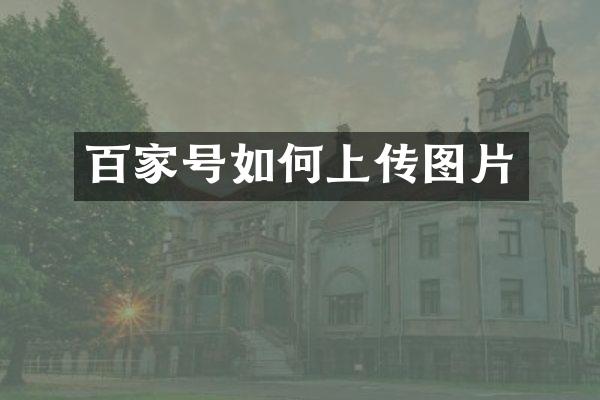 百家号如何上传图片