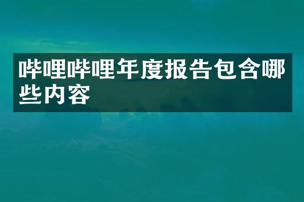 哔哩哔哩年度报告包含哪些内容