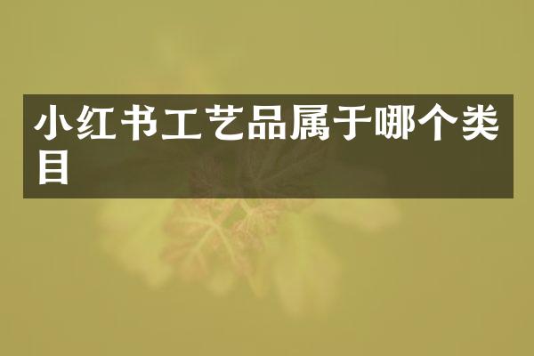 小红书工艺品属于哪个类目