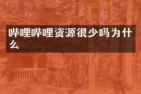 哔哩哔哩资源很少吗为什么