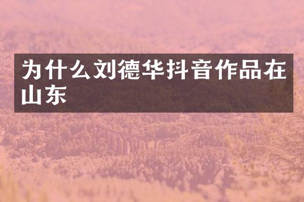 为什么刘德华抖音作品在山东