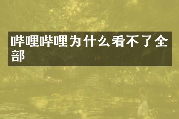 哔哩哔哩为什么看不了全部