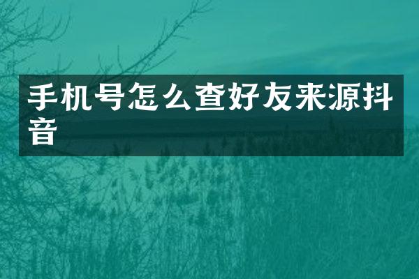 手机号怎么查好友来源抖音
