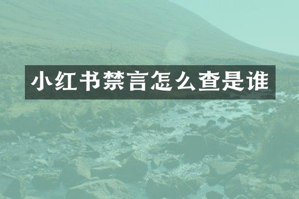 小红书禁言怎么查是谁