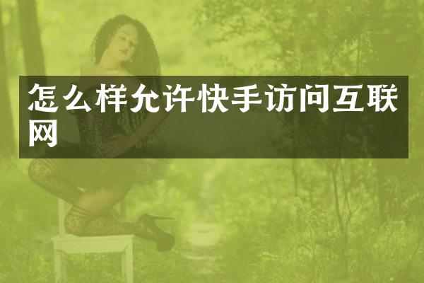 怎么样允许快手访问互联网