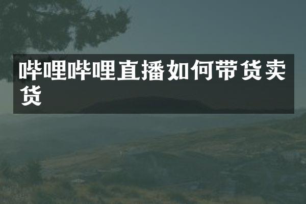 哔哩哔哩直播如何带货卖货