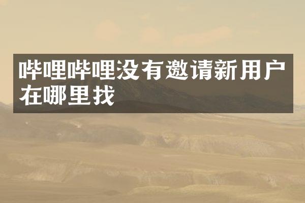 哔哩哔哩没有邀请新用户在哪里找