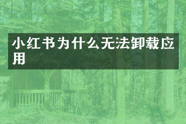 小红书为什么无法卸载应用