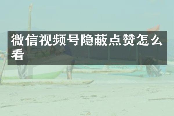 微信视频号隐蔽点赞怎么看
