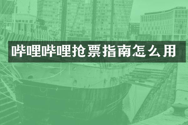 哔哩哔哩抢票指南怎么用