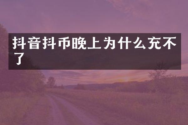 抖音抖币晚上为什么充不了