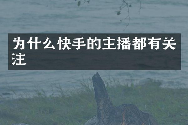 为什么快手的主播都有关注