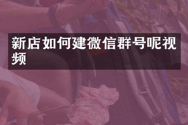 新店如何建微信群号呢视频