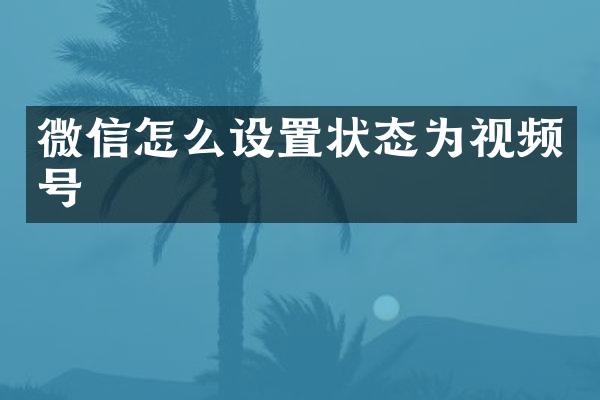微信怎么设置状态为视频号
