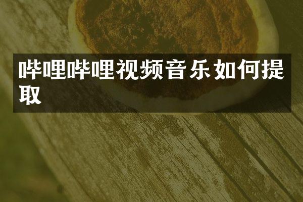 哔哩哔哩视频音乐如何提取