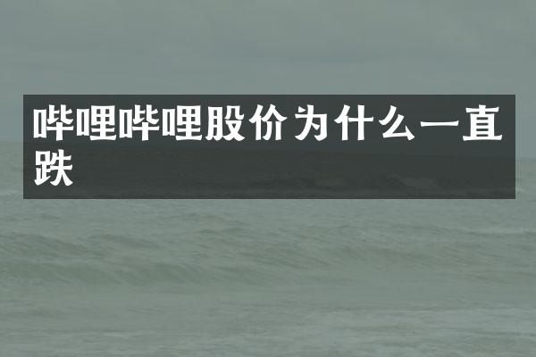哔哩哔哩股价为什么一直跌