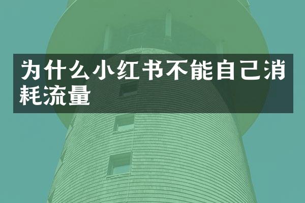为什么小红书不能自己消耗流量