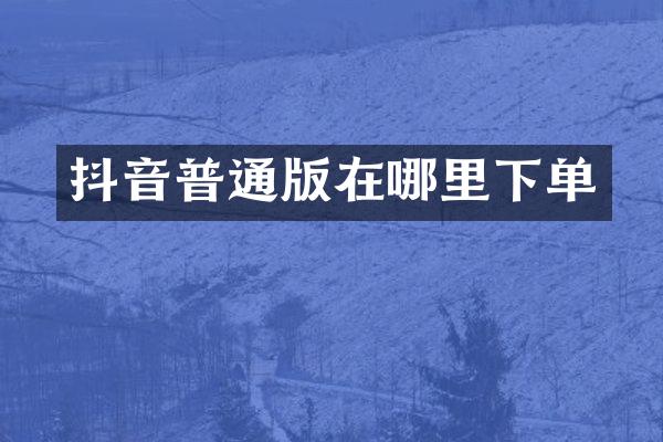 抖音普通版在哪里下单