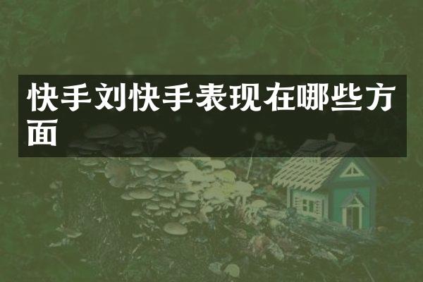 快手刘快手表现在哪些方面