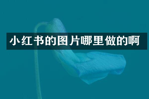 小红书的图片哪里做的啊