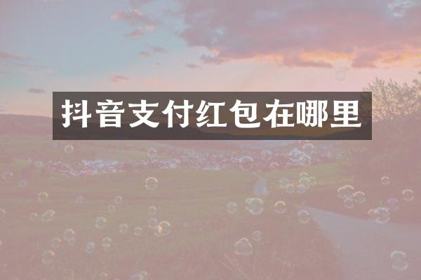 抖音支付红包在哪里
