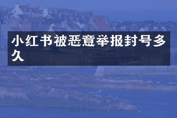 小红书被恶意举报封号多久