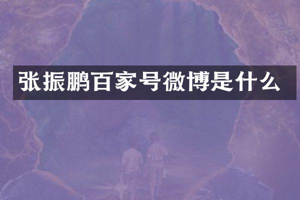 张振鹏百家号微博是什么