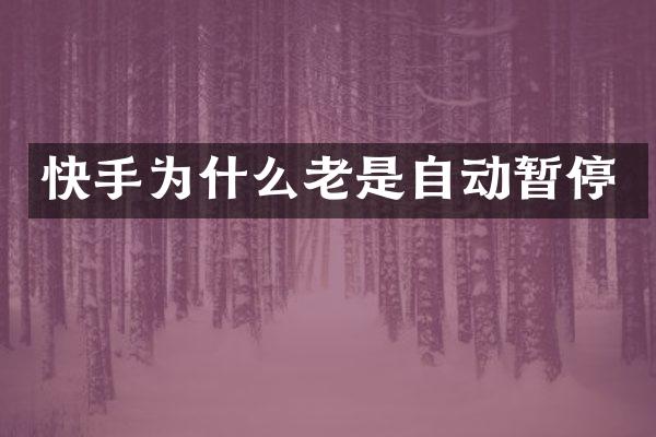 快手为什么老是自动暂停