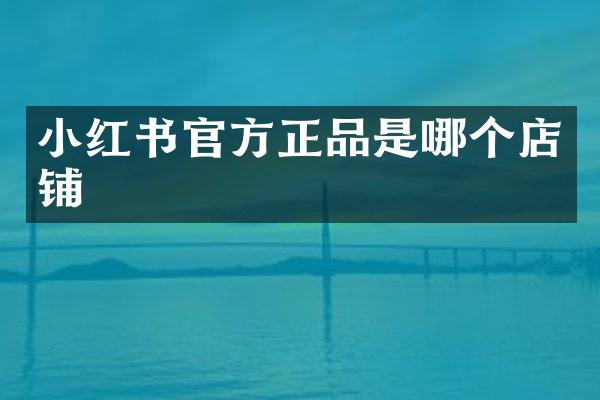 小红书官方正品是哪个店铺