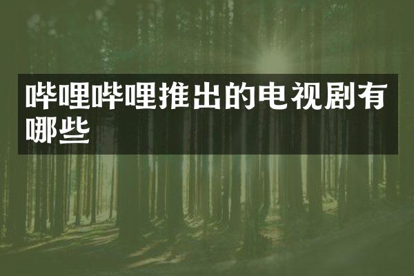 哔哩哔哩推出的电视剧有哪些