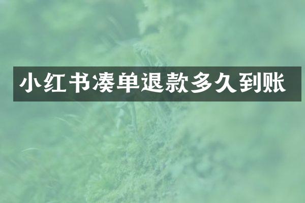 小红书凑单退款多久到账