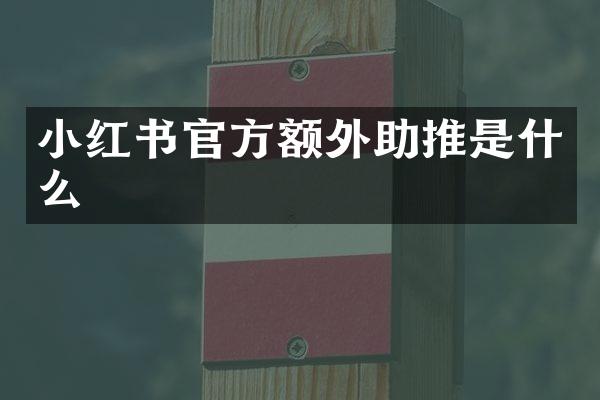 小红书官方额外助推是什么