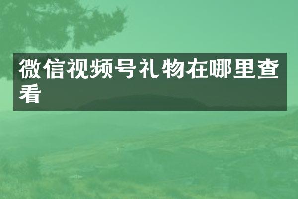 微信视频号礼物在哪里查看