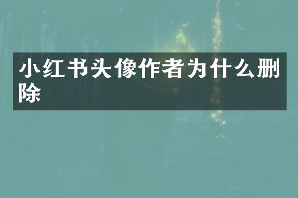 小红书头像作者为什么删除
