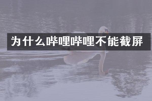 为什么哔哩哔哩不能截屏