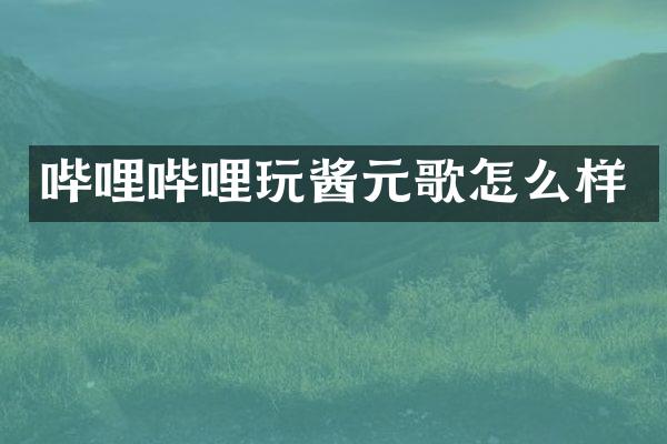 哔哩哔哩玩酱元歌怎么样