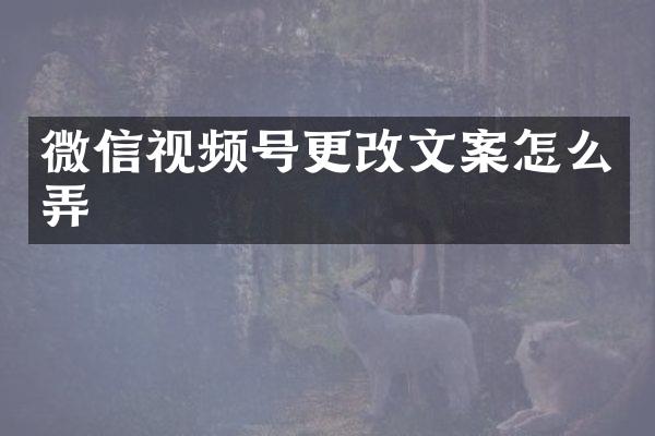 微信视频号更改文案怎么弄