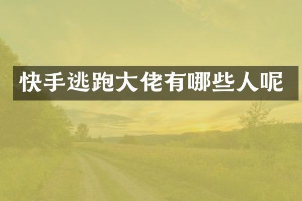 快手逃跑大佬有哪些人呢