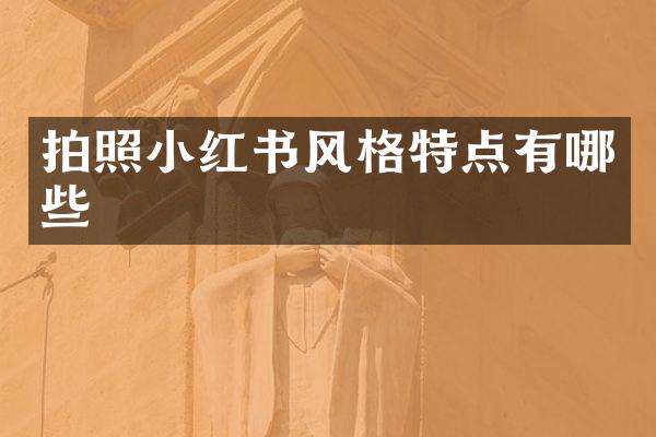 拍照小红书风格特点有哪些