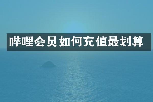 哔哩会员如何充值最划算