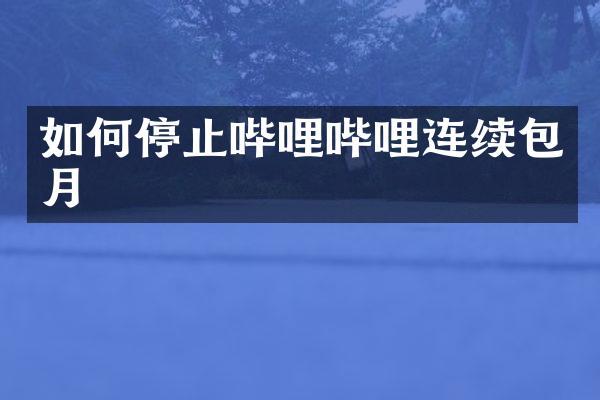 如何停止哔哩哔哩连续包月