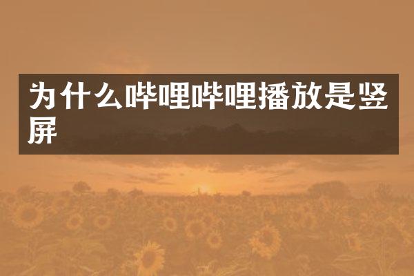 为什么哔哩哔哩播放是竖屏