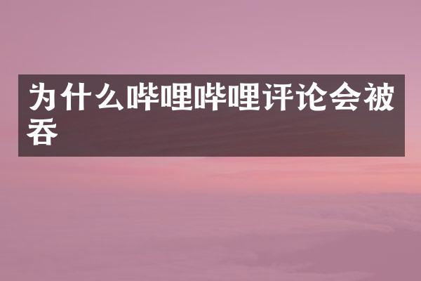 为什么哔哩哔哩评论会被吞