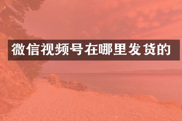 微信视频号在哪里发货的