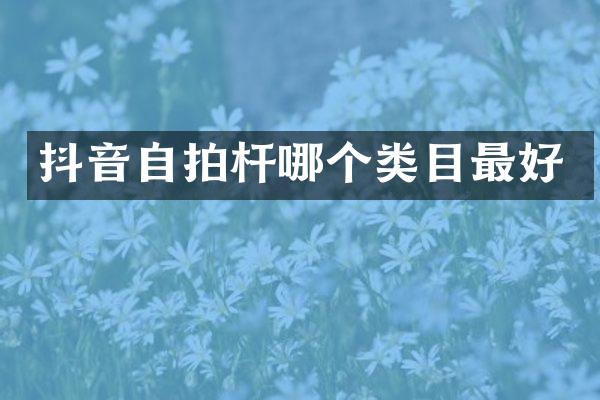 抖音自拍杆哪个类目最好