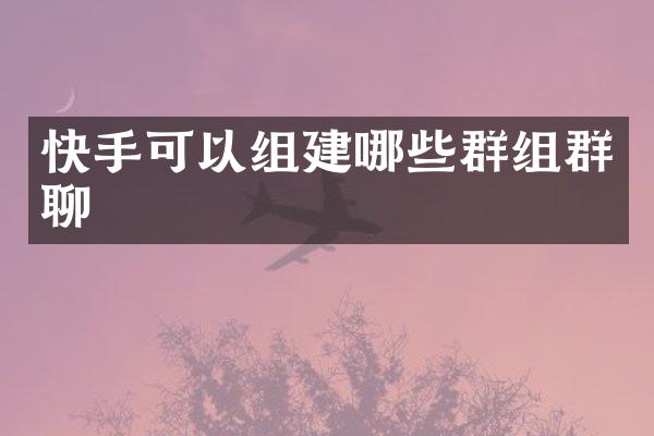 快手可以组建哪些群组群聊
