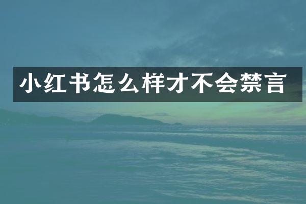 小红书怎么样才不会禁言