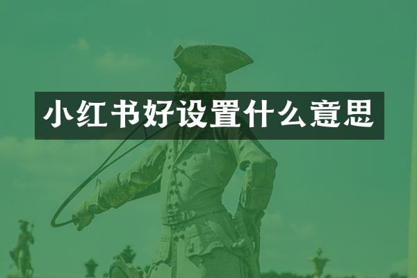 小红书好设置什么意思